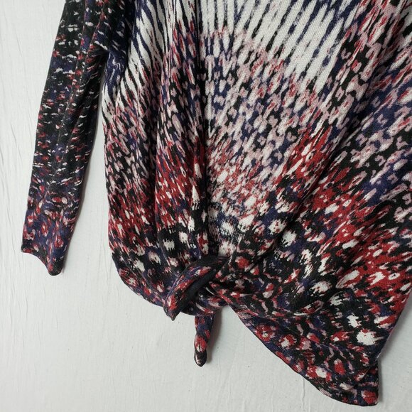 NIC+ZOE Grace 4-Way Convertible Cardigan Linen Blend Abstract Print size PP - Picture 15 of 16